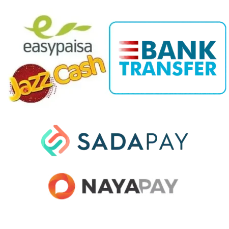 local Pakistani Payment gate ways easypaisa jazzcash nayapay sadapay banktransfer